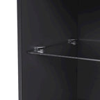 Mobile TV con caminetto elettrico non riscaldante da 34,2", Centro di intrattenimento con luce LED, Ripiani in vetro temperato per TV fino a 75"