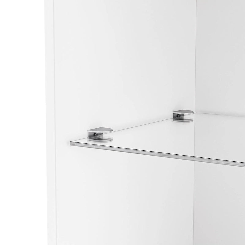 Mobile TV con caminetto elettrico non riscaldante da 34,2", Centro di intrattenimento con luce LED, Ripiani in vetro temperato per TV fino a 75"