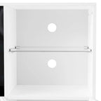 Mobile TV con caminetto elettrico non riscaldante da 34,2", Centro di intrattenimento con luce LED, Ripiani in vetro temperato per TV fino a 75"