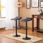 Set moderno di 2 sgabelli da bar girevoli con seduta in pelle, base in metallo, regolabili in altezza, per isola cucina, sala da pranzo, soggiorno