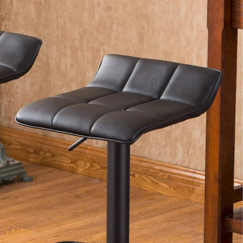 Set moderno di 2 sgabelli da bar girevoli con seduta in pelle, base in metallo, regolabili in altezza, per isola cucina, sala da pranzo, soggiorno