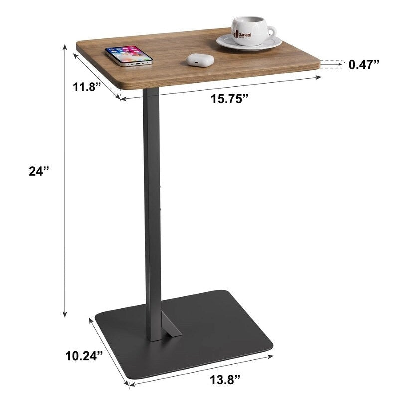 Tavolino a C per Divano e Comodino - 40 P x 30 L x 60 A cm