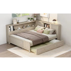 Divano Letto in Legno Matrimoniale con Letto Estraibile e Ripiani Portaoggetti - Alternativa al Divano Letto Trasformabile - Ottimo per Piccoli Spazi
