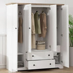 Armadio a quattro ante con due cassetti - 60,6L x 20,8P x 68,5A