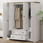 Armadio a quattro ante con due cassetti - 60,6L x 20,8P x 68,5A