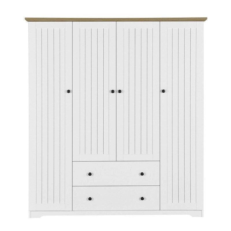Armadio a quattro ante con due cassetti - 60,6L x 20,8P x 68,5A