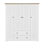 Armadio a quattro ante con due cassetti - 60,6L x 20,8P x 68,5A