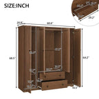 Armadio a quattro ante con due cassetti - 60,6L x 20,8P x 68,5A