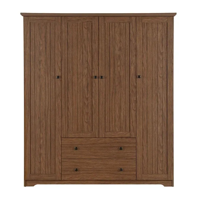 Armadio a quattro ante con due cassetti - 60,6L x 20,8P x 68,5A