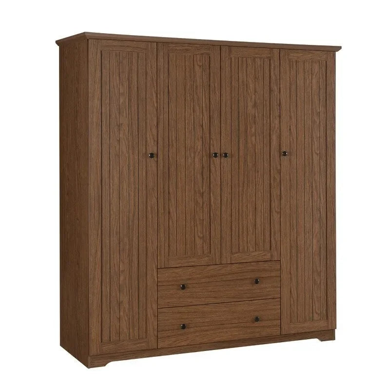 Armadio a quattro ante con due cassetti - 60,6L x 20,8P x 68,5A