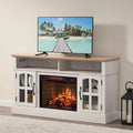Moderno supporto TV semplice con 2 mobili contenitori e camino elettrico per soggiorno, home theater e camera da letto