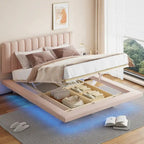Letto matrimoniale "Queen Size" sospeso con luci LED e USB