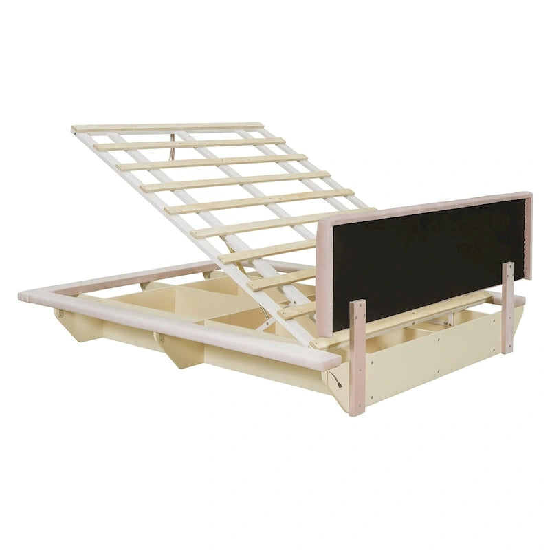 Letto matrimoniale "Queen Size" sospeso con luci LED e USB