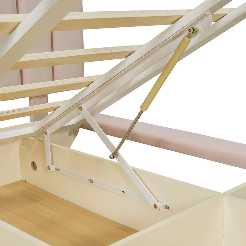 Letto matrimoniale "Queen Size" sospeso con luci LED e USB