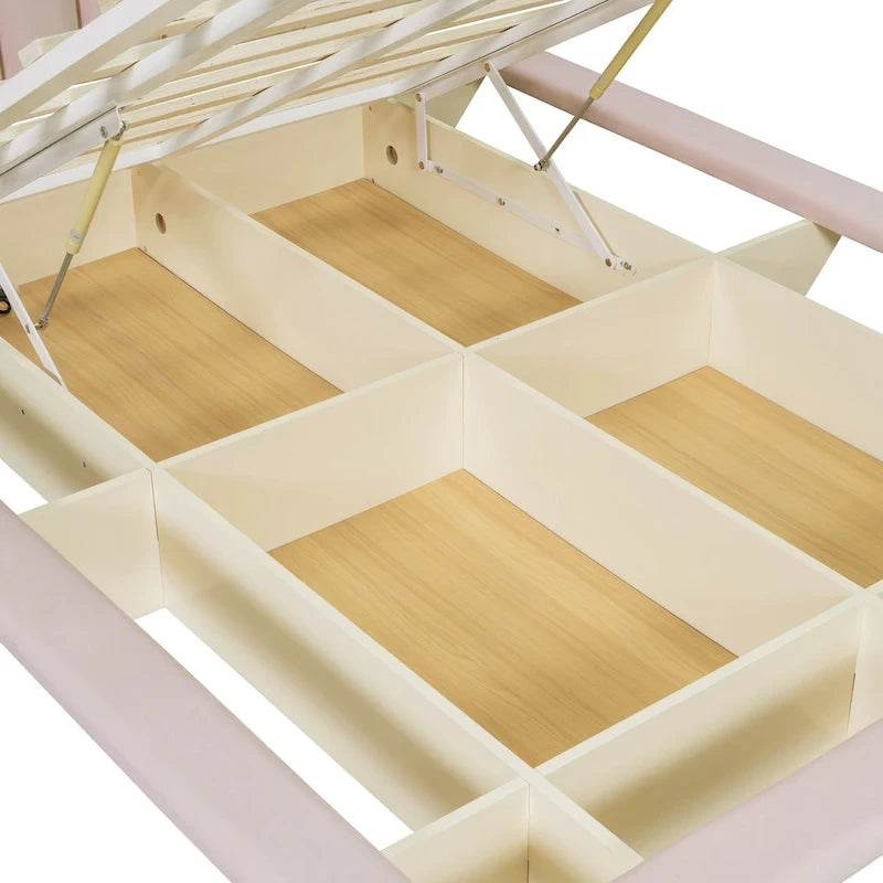Letto matrimoniale "Queen Size" sospeso con luci LED e USB