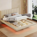Letto matrimoniale "Queen Size" sospeso con luci LED e USB