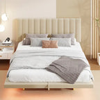 Letto matrimoniale "Queen Size" sospeso con luci LED e USB