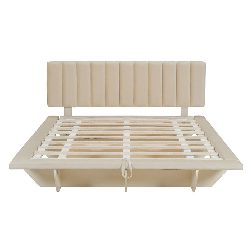 Letto matrimoniale "Queen Size" sospeso con luci LED e USB