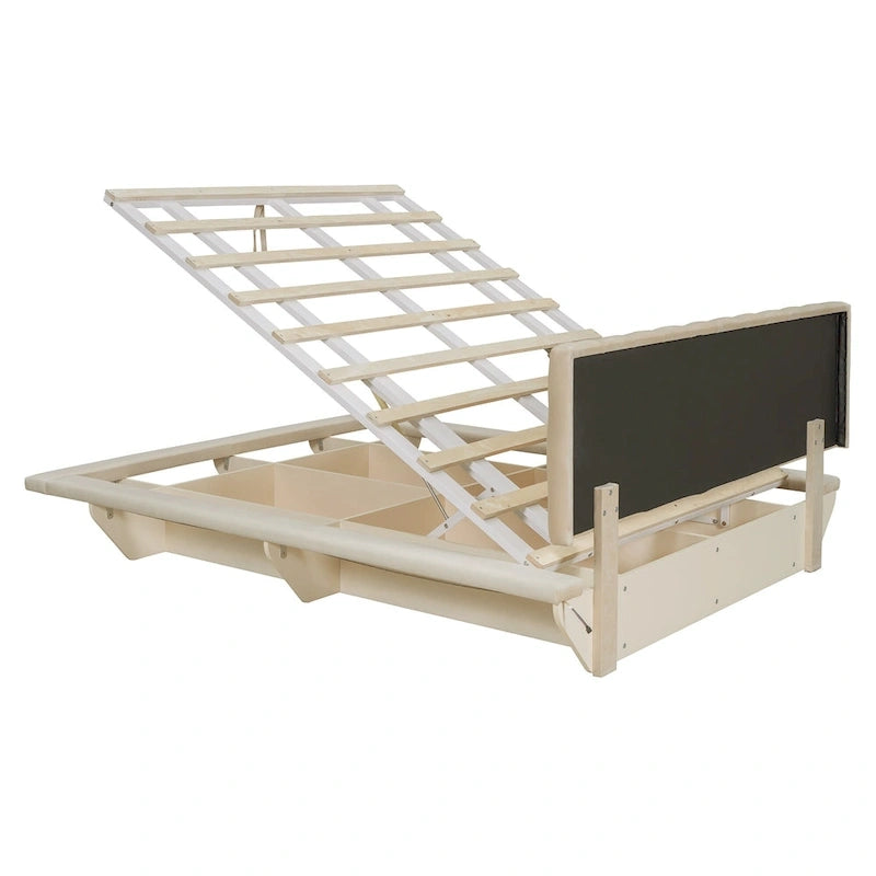 Letto matrimoniale "Queen Size" sospeso con luci LED e USB