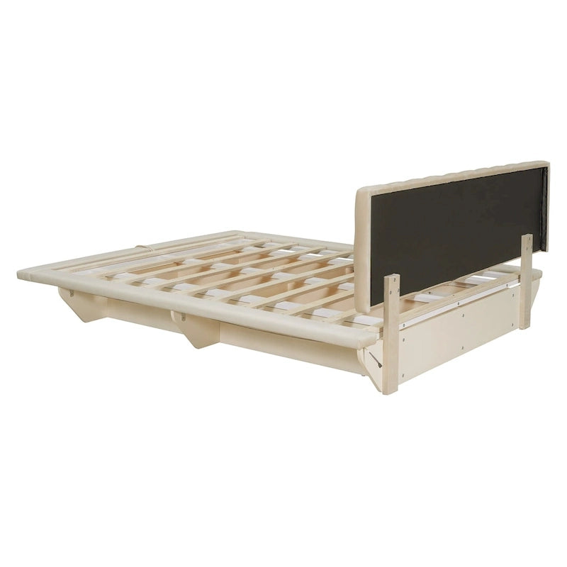 Letto matrimoniale "Queen Size" sospeso con luci LED e USB