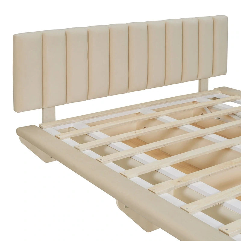 Letto matrimoniale "Queen Size" sospeso con luci LED e USB