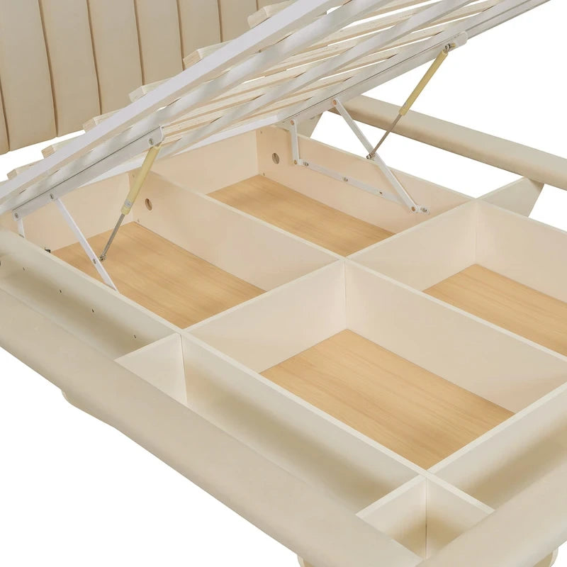 Letto matrimoniale "Queen Size" sospeso con luci LED e USB