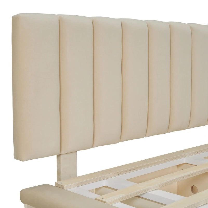 Letto matrimoniale "Queen Size" sospeso con luci LED e USB