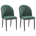 Sedie da Pranzo Imbottite con Gambe Nere, Set da 2