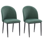 Sedie da Pranzo Imbottite con Gambe Nere, Set da 2