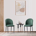 Sedie da Pranzo Imbottite con Gambe Nere, Set da 2