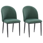 Sedie da Pranzo Imbottite con Gambe Nere, Set da 2