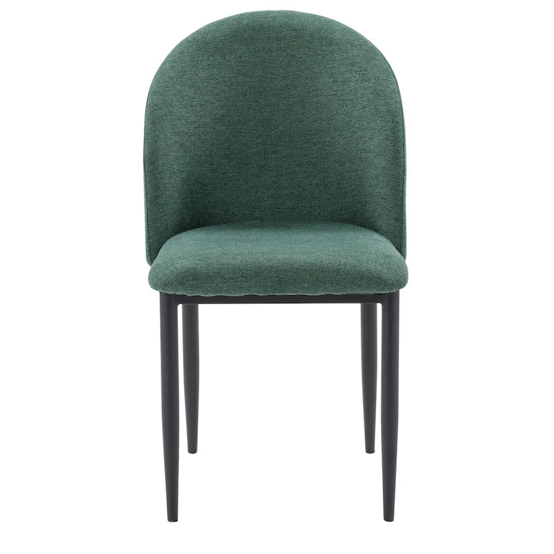Sedie da Pranzo Imbottite con Gambe Nere, Set da 2