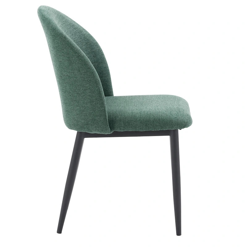 Sedie da Pranzo Imbottite con Gambe Nere, Set da 2