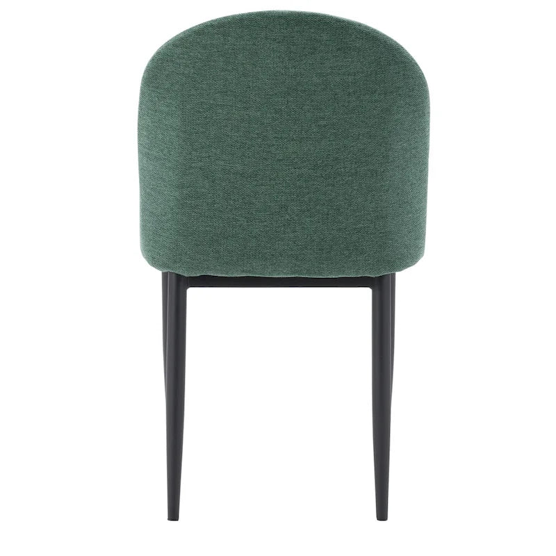 Sedie da Pranzo Imbottite con Gambe Nere, Set da 2