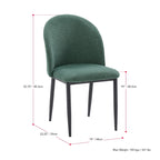 Sedie da Pranzo Imbottite con Gambe Nere, Set da 2