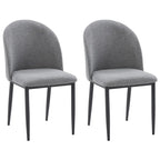 Sedie da Pranzo Imbottite con Gambe Nere, Set da 2