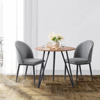 Sedie da Pranzo Imbottite con Gambe Nere, Set da 2