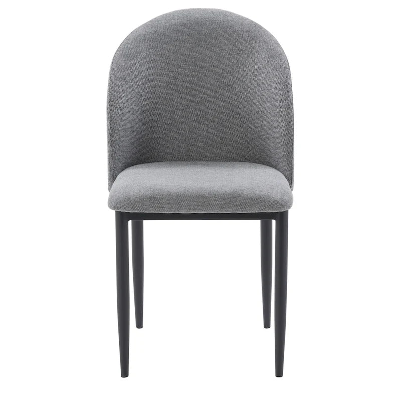 Sedie da Pranzo Imbottite con Gambe Nere, Set da 2