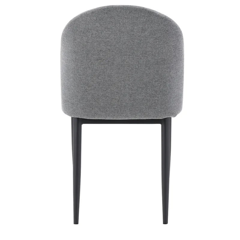 Sedie da Pranzo Imbottite con Gambe Nere, Set da 2