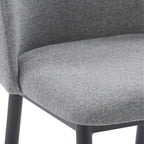 Sedie da Pranzo Imbottite con Gambe Nere, Set da 2