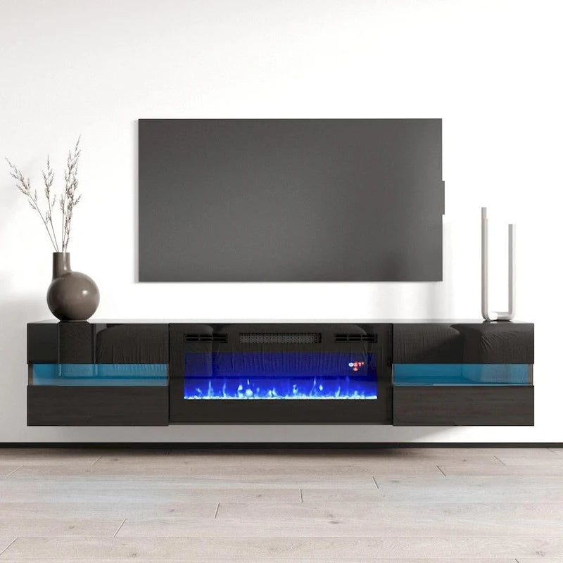  Wall Mounted Electric Fireplace 72 TV Stand