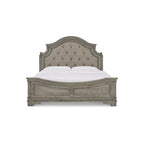 Letto a pannelli grigio antico