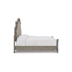 Letto a pannelli grigio antico