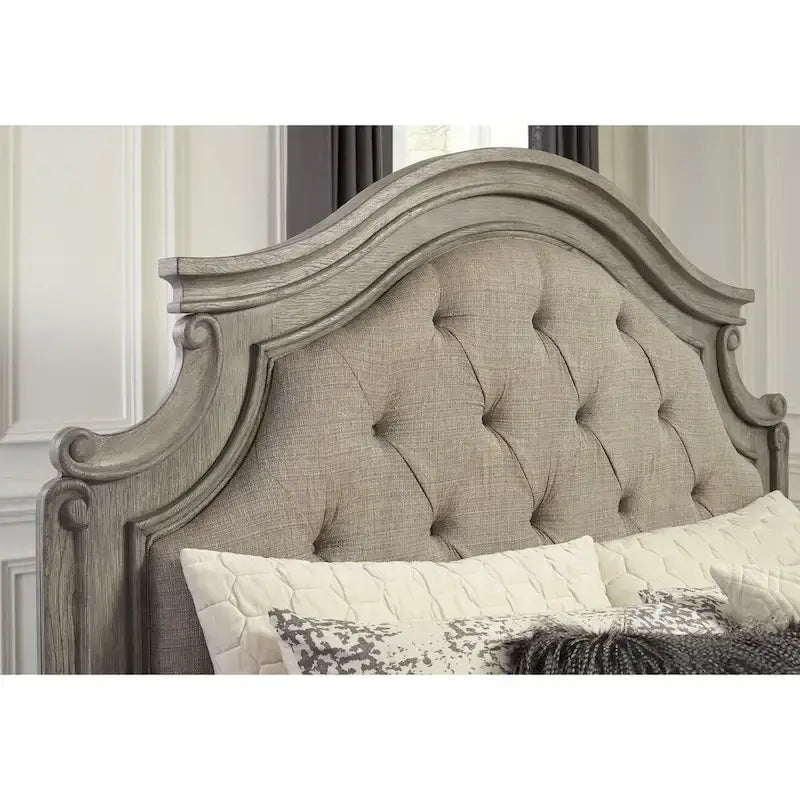 Letto a pannelli grigio antico