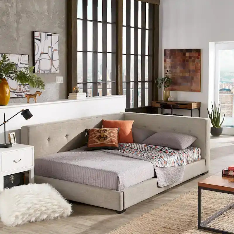 Basingstoke Grey Full Size Lounger by  Modern