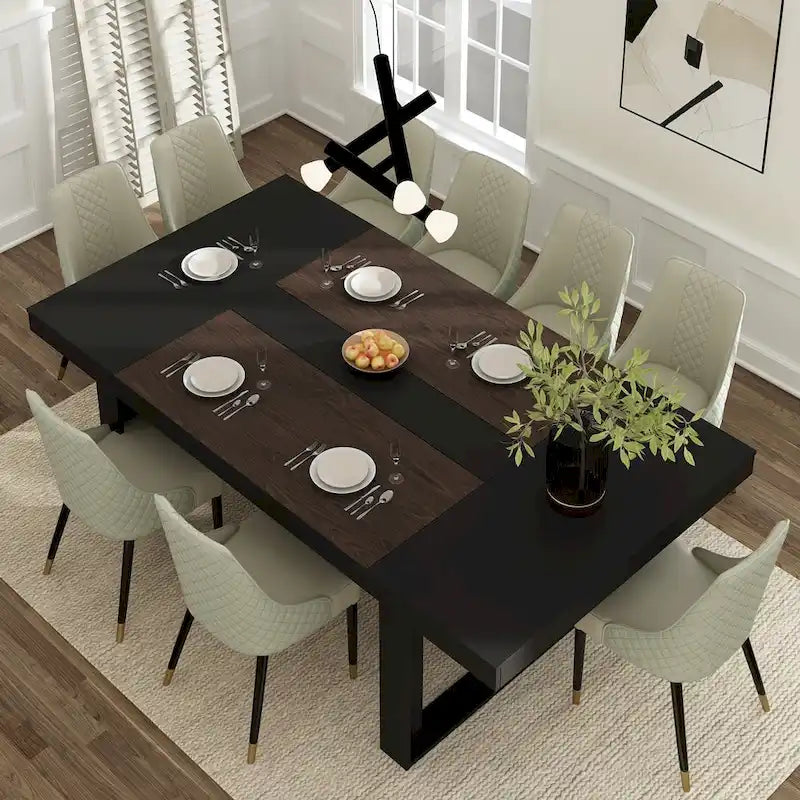  86.6W x 47.2D Conference Table with Wood Base Desk