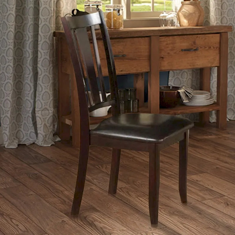 Sedia da pranzo in legno di caucciù con seduta imbottita, set da 2 - 39 A x 19 L x 23 P Pollici