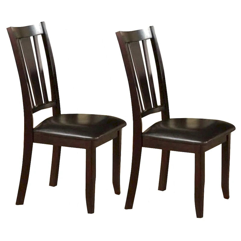Sedia da pranzo in legno di caucciù con seduta imbottita, set da 2 - 39 A x 19 L x 23 P Pollici