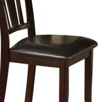 Sedia da pranzo in legno di caucciù con seduta imbottita, set da 2 - 39 A x 19 L x 23 P Pollici