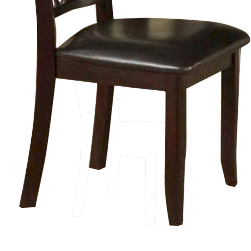 Sedia da pranzo in legno di caucciù con seduta imbottita, set da 2 - 39 A x 19 L x 23 P Pollici